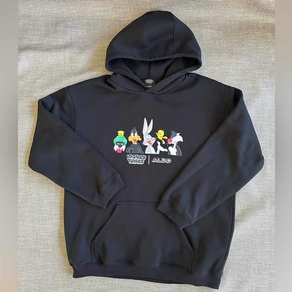 Looney Tunes ALDO Black Hoodie XL Bugs Bunny Daffy‎ Duck Tweety Sylvester Marvin